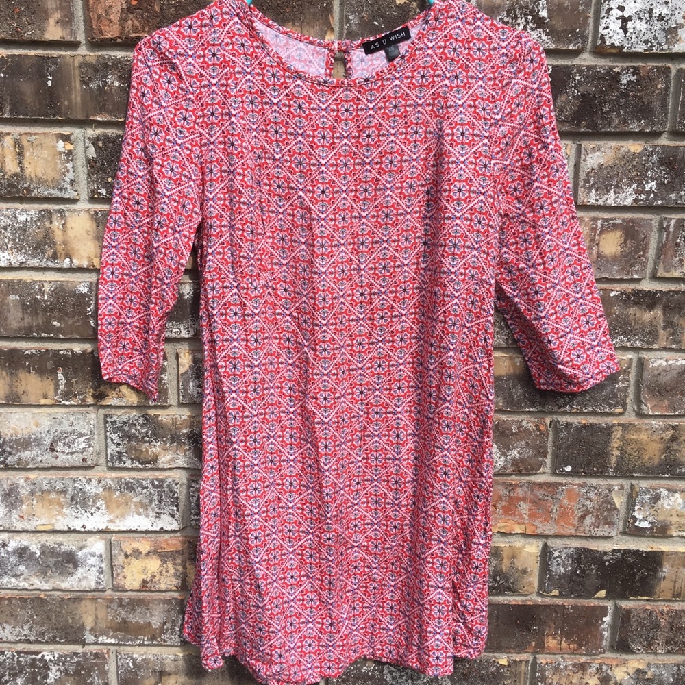 As U Wish red and blue tunic/ dress